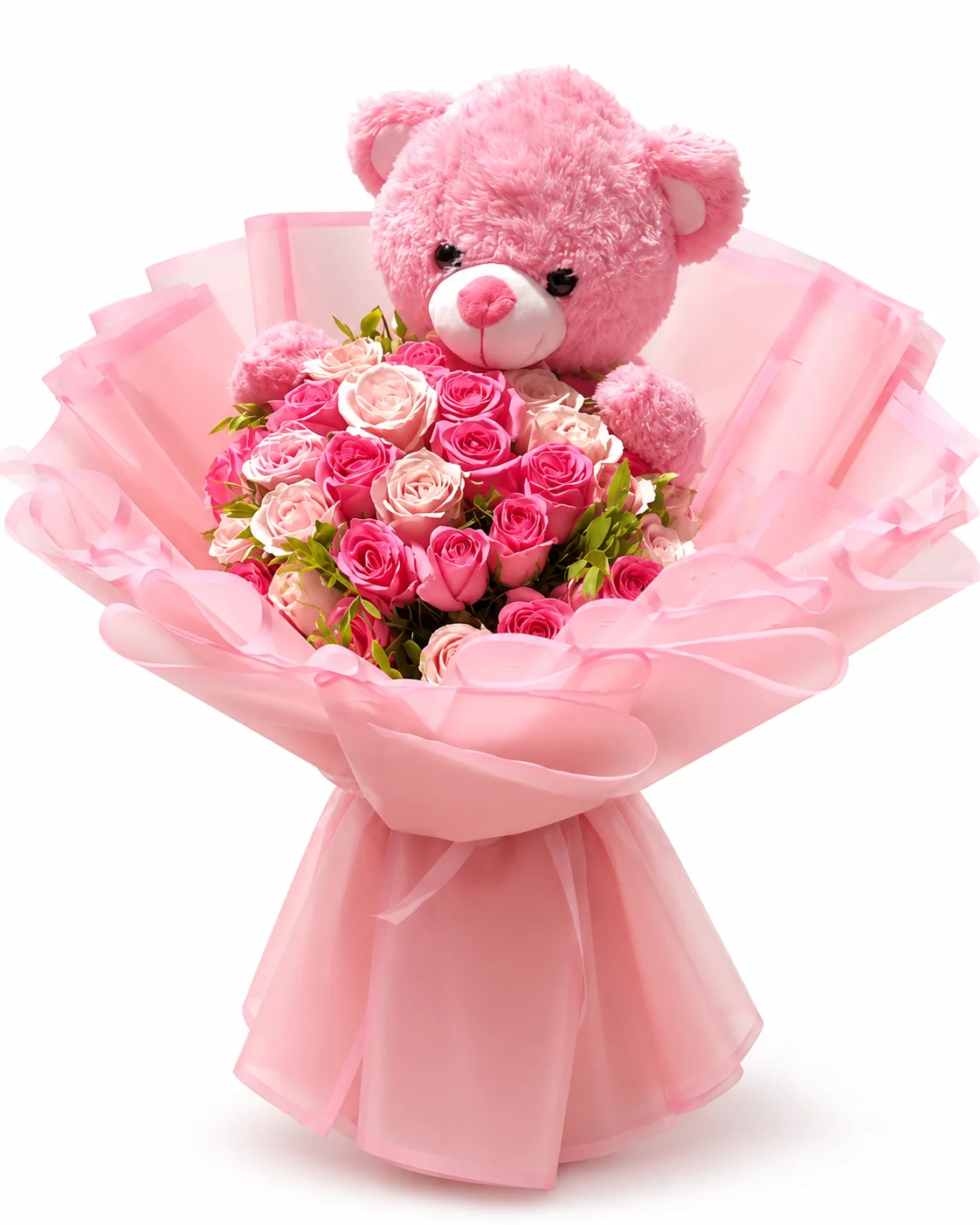 Teddy Mix Flower Bouquet