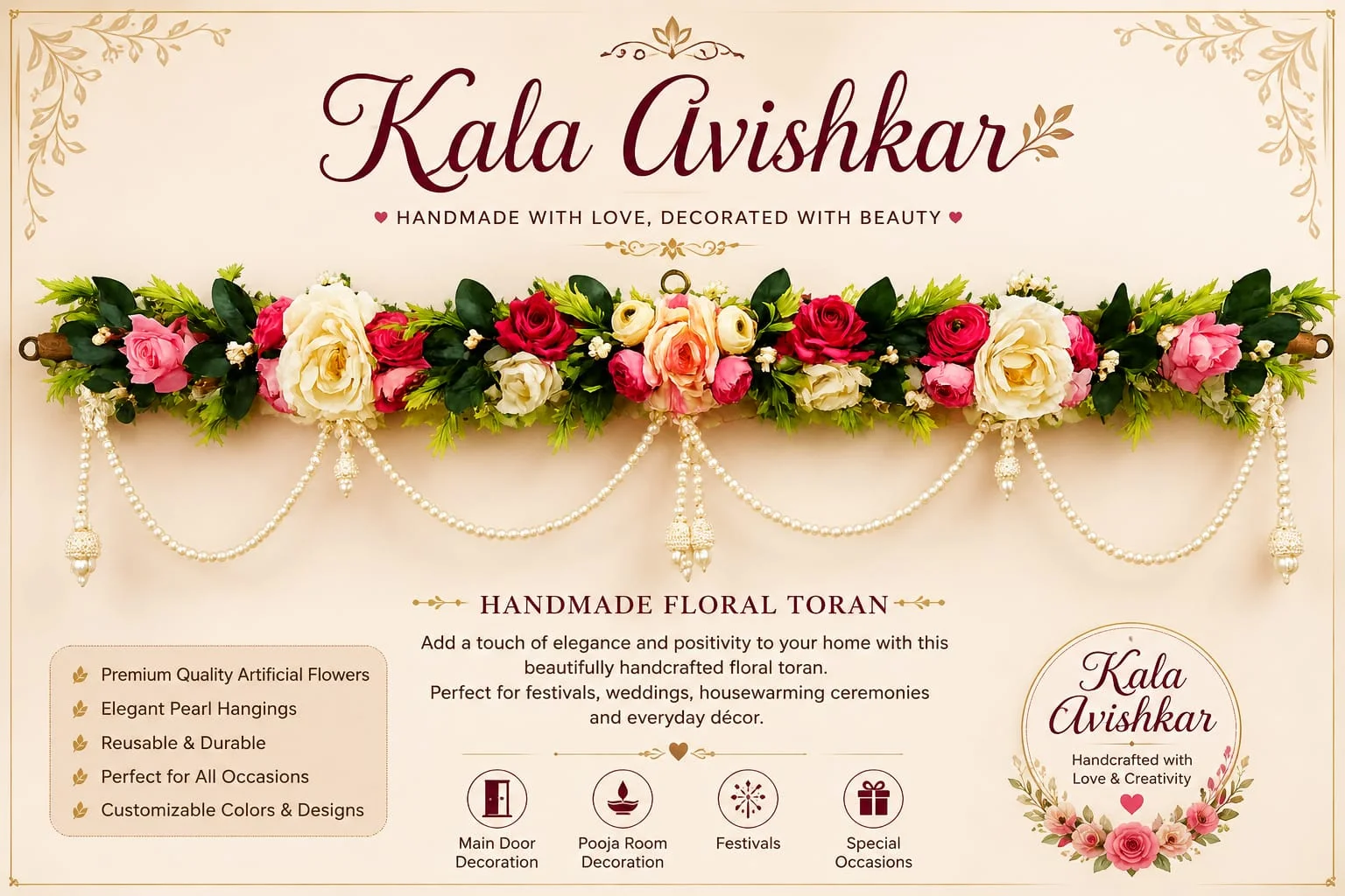 Luxurious floral handmade Toran